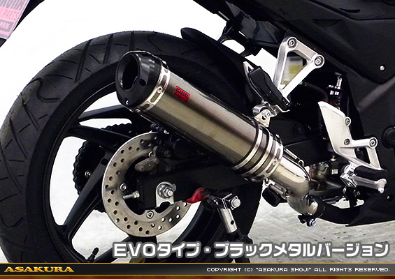 CB250F【'14〜】用 TTRタイプマフラー EVOタイプ ブラックメタルバージョン