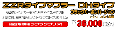 ジョグ／ジョグデラックス【2BH-AY01】用 ZZRタイプマフラー DHタイプ ブラックカーボンバージョン