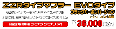 ジョグ／ジョグデラックス【2BH-AY01】用 ZZRタイプマフラー EVOタイプ ブラックカーボンバージョン