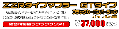 ビーノ【JBH-SA54J】用 ZZRタイプマフラー GTタイプ ブラックカーボンバージョン ￥37,000（税込）