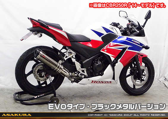 Ninja250【JBK-EX250L】／Z250【JBK-ER250C】用 TTRタイプマフラー EVOタイプ ブラックメタルバージョン