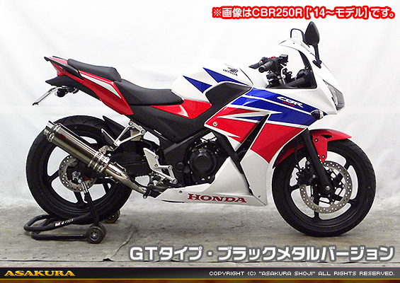 Ninja250【JBK-EX250L】／Z250【JBK-ER250C】用 TTRタイプマフラー GTタイプ ブラックメタルバージョン