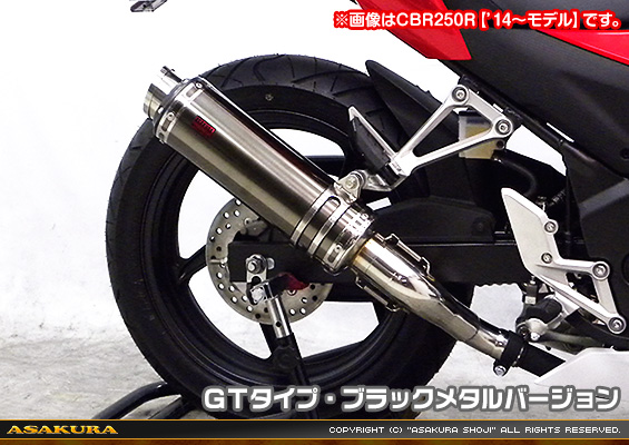 Ninja250【JBK-EX250L】／Z250【JBK-ER250C】用 TTRタイプマフラー GTタイプ ブラックメタルバージョン