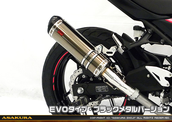 Ninja250【2BK-EX250P】用 TTRタイプマフラー EVOタイプ ブラックメタルバージョン