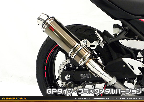 Ninja250【2BK-EX250P】用 TTRタイプマフラー GPタイプ ブラックメタルバージョン