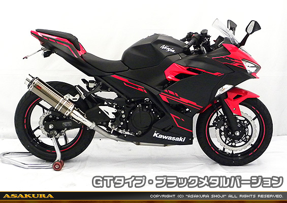 Ninja250【2BK-EX250P】用 TTRタイプマフラー GTタイプ ブラックメタルバージョン