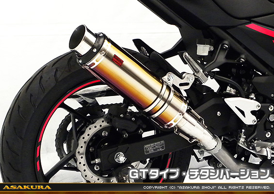 Ninja250【2BK-EX250P】用 TTRタイプマフラー GTタイプ チタンバージョン