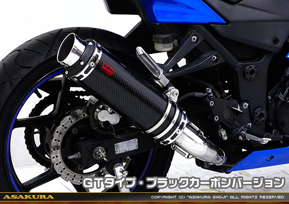 Ninja250R【JBK-EX250K】用 TTRタイプマフラー GTタイプ ブラックカーボンバージョン