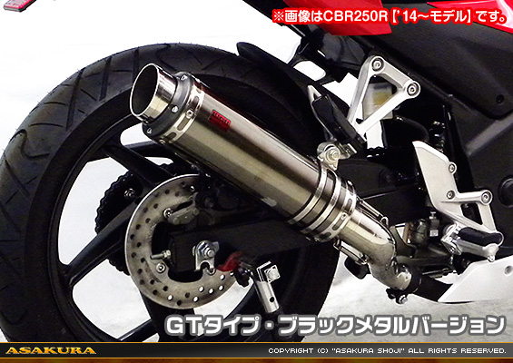 Ninja250R【JBK-EX250K】用 TTRタイプマフラー GTタイプ ブラックメタルバージョン