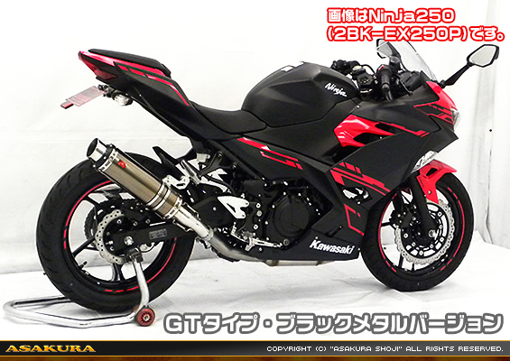 Ninja400【2BL-EX400G】用 TTRタイプマフラー GTタイプ ブラックメタルバージョン