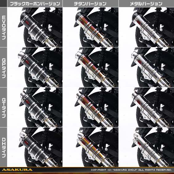 トリシティ155【8BK-SGA9J】用 DDRタイプマフラー バリエーション