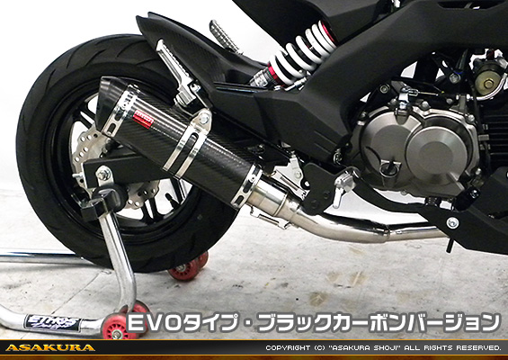 Z125 PRO用 DDRタイプマフラー EVOタイプ ブラックカーボンバージョン【フルエキゾースト】