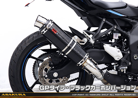 ZX-4R・ZX-4RR【8BL-ZX400P】用 TTRタイプマフラー GPタイプ ブラックカーボンバージョン